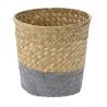  NATURAL ROUND SEAGRASS  PLANTER WITH GREY BOTTOM D16X16 CM
