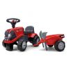 FALK BABY CASE IH RIDE-ON TRACTOR WITH TRAILER RAKE AND SHOVEL