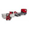 BRUDER MAN TGS TRUCK WITH ROLL-OFF CONTAINER AND SCHAFFER YARD LOADER