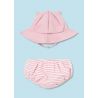 MAYORAL SET SWIMSUIT DIAPER AND HAT LIGHT SALMON
