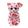 TY BEANIE BELLIES VALERIE PLUSH PINK BEAR WITH KISSES 15 cm
