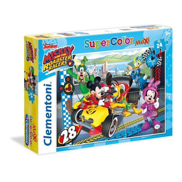 CLEMENTONI ΠΑΙΔΙΚΟ ΠΑΖΛ MAXI SUPER COLOR MICKEY: ROADSTER RACERS 24 ΤΜΧ