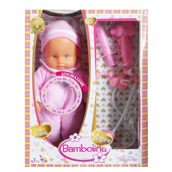 BAMBOLINA DOLL AMORE 33 cm DOCTOR WITH SOUNDS & ACCESSORIES