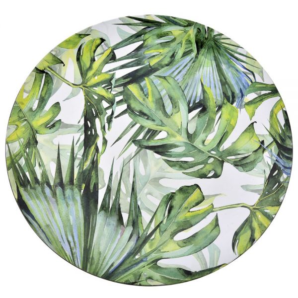  PLASTIC DECO PLATE D 33 CM WITH LEAVES