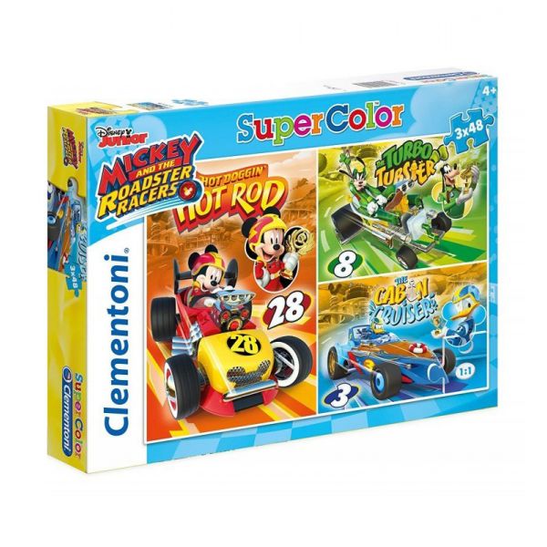 CLEMENTONI ΠΑΖΛ SUPER COLOR 3X48 τεμ. MICKEY ROADSTER RACERS