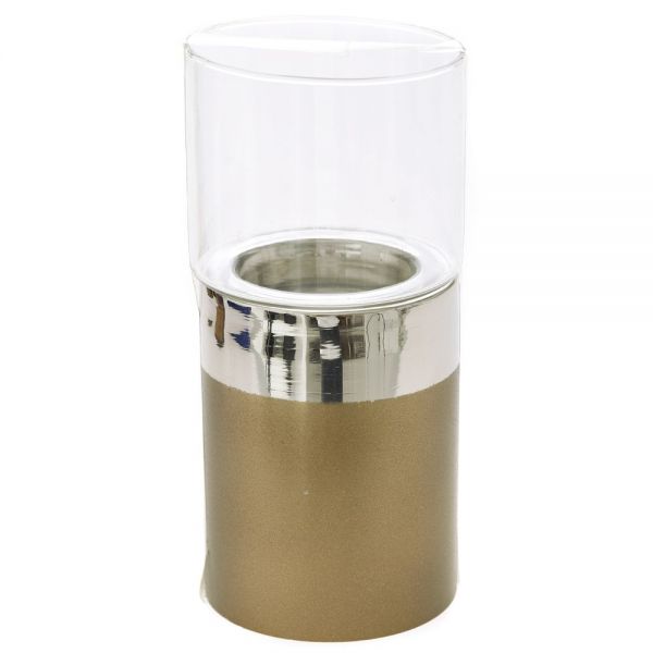 GOLD INOX METAL CANDLE HOLDER 17 cm