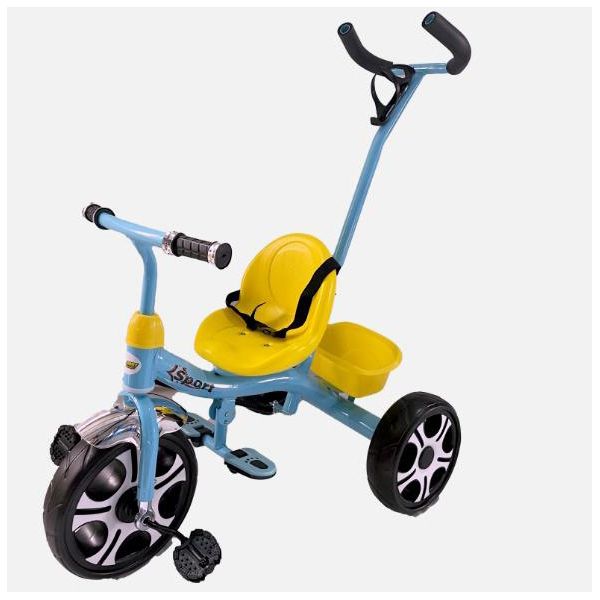 TRICYCLE LIGHT BLUE WITH WITH ADJUSTABLE GUIDANCE HANDLE