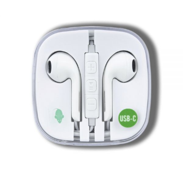 GREEN MOUSE EARBUDS WITH USB-C CONNECTOR WHITE