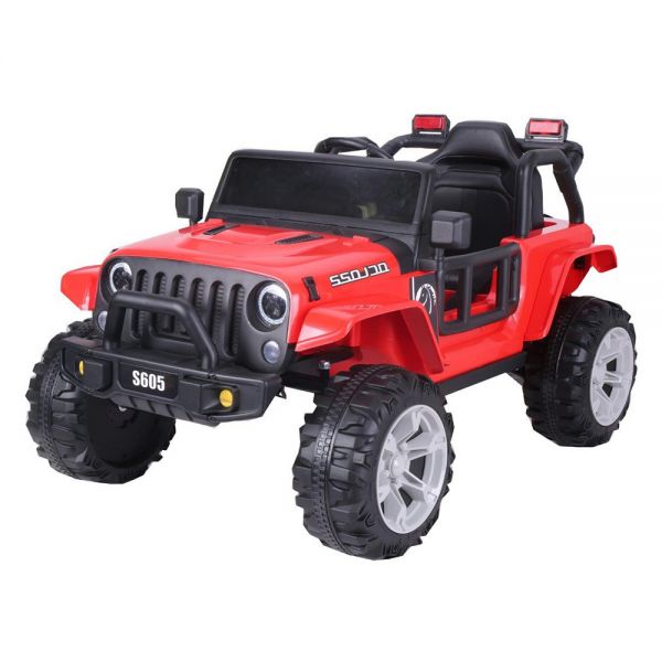 RED BATTERY OPERATED CAR TYPE JEEP 12V