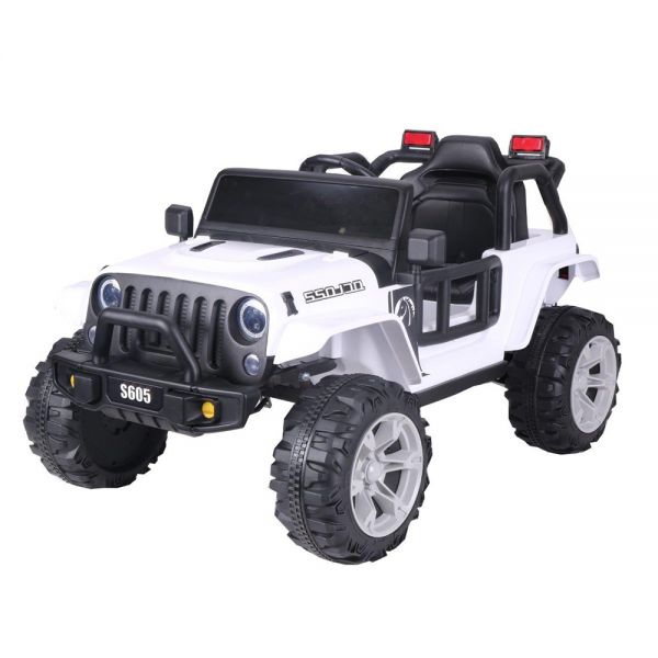 WHITE BATTERY OPERATED CAR TYPE JEEP 12V
