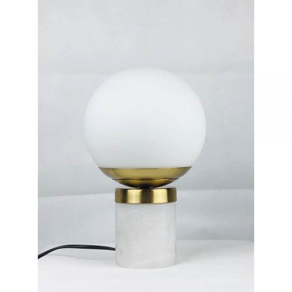 WHITE GOLD MARBLE TABLE LAMP 30 cm