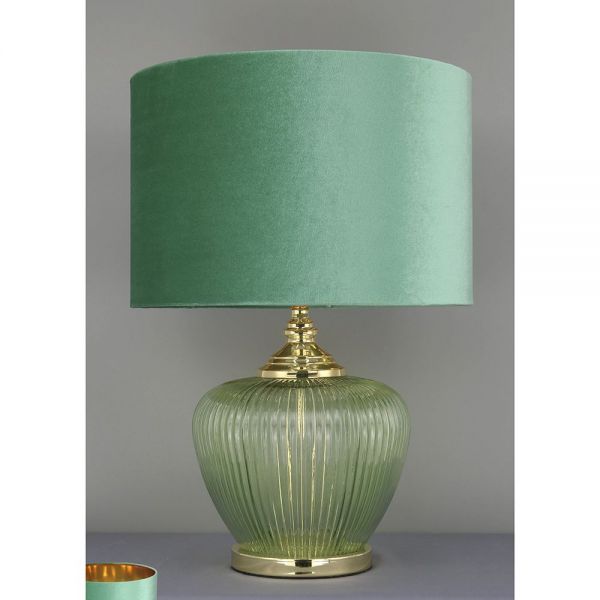 GREEN GLASS TABLE LAMP 38x55 cm