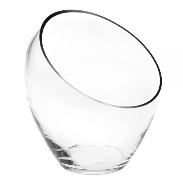 CLEAR GLASS FLOWER BASE 19X22 cm