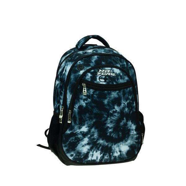 BACK ME UP BACKPACK OVAL NO FEAR TIE DYE BLACK AND WHITE