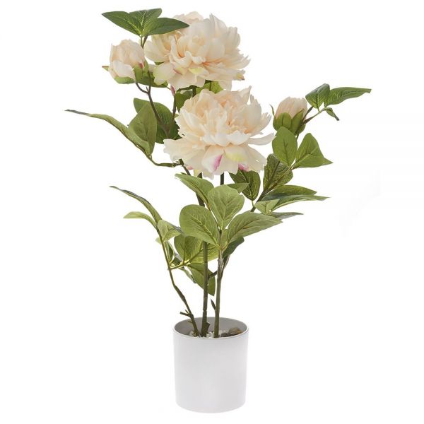 ARTIFICIAL GREEN PLANT WITH FLOWERS 55 CM IN 11x11 CM POT
