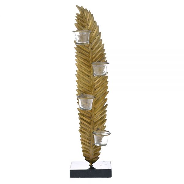 ANTIGUE GOLD METAL FEATHER 18X61 CM