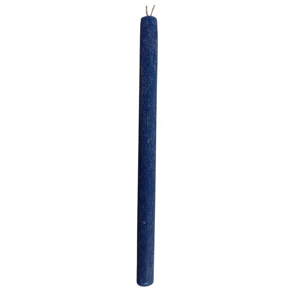 UNIKER HANDMADE AROMATIC CANDLE SCRATCHED CYLINDER 2 x 29 cm - BLUE 