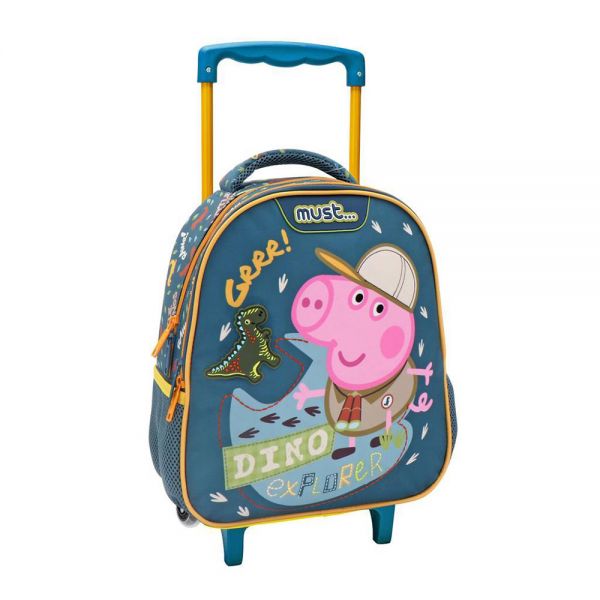 MUST TODDLER TROLLEY BACKPACK 27X10X31 cm 2 CASES GEORGE PIG DINO EXPLORER