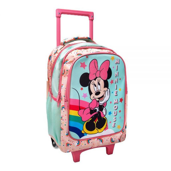 SCHOOL TROLLEY BACKPACK 34X20X45 cm 3 CASES MINNIE MOUSE