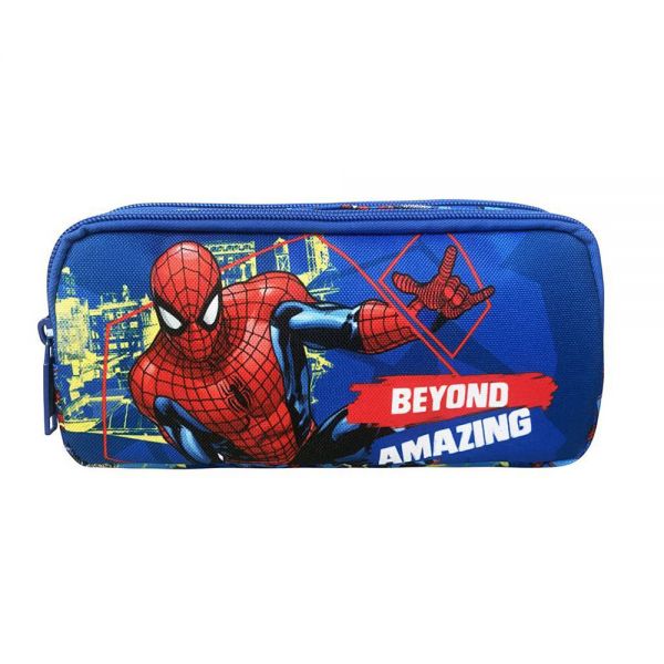 PENCIL CASE 21X6X9 cm WITH 2 ZIPPERS SPIDERMAN BEYOND AMAZING