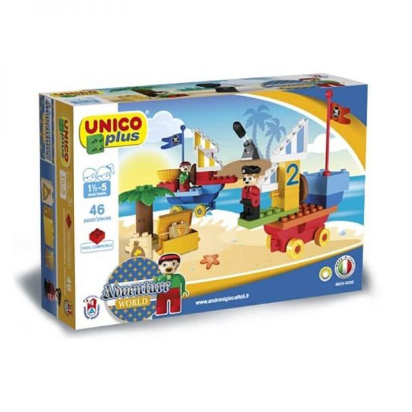UNICO PLUS BRICKS PIRATES SHIPS 46 pcs