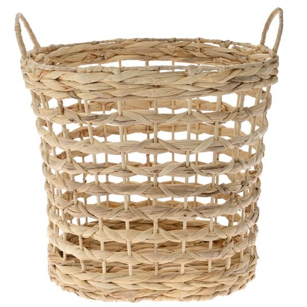  WATER HYACINTH GRASS BASKET 38X29X41 CM NATURAL COLOR