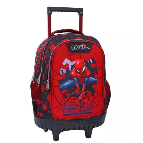 MUST SCHOOL TROLLEY BACKPACK 34X20X44 cm 3 CASES SPIDERMAN PROTECTOR OF NEW YORK