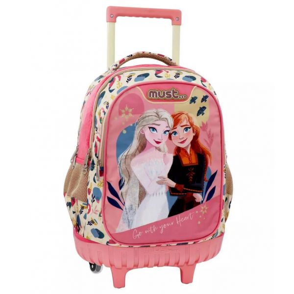MUST SCHOOL TROLLEY BACKPACK 34X20X44 cm 3 CASES FROZEN 2 GO WITH YOUR HEART