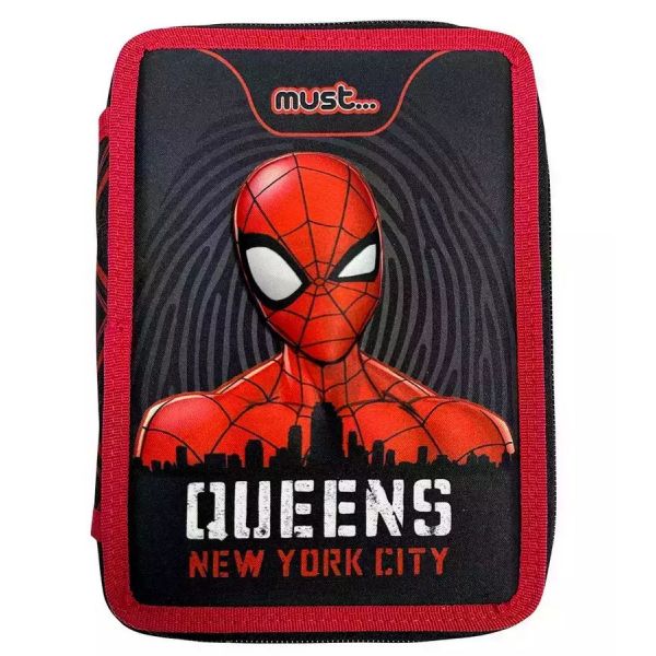 MUST DOUBLE FULL PENCIL CASE 15X5X21 cm SPIDERMAN QUEENS NEW YORK CITY