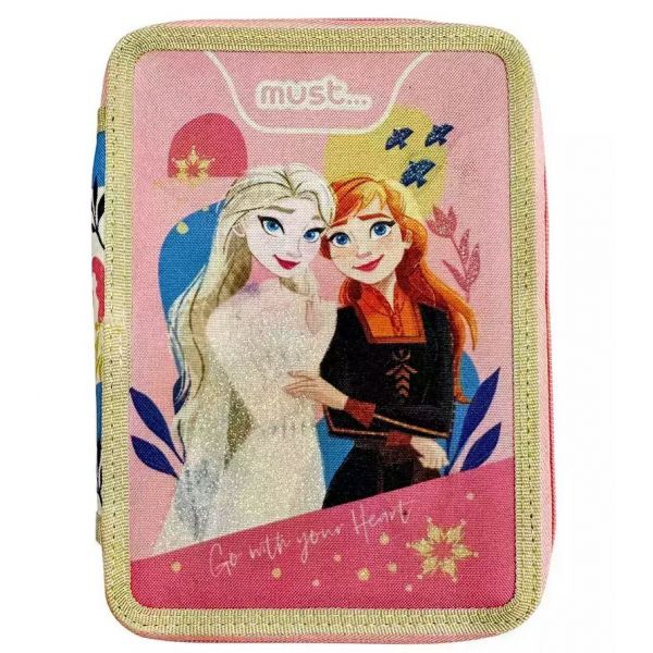MUST DOUBLE FULL PENCIL CASE 15X5X21 cm FROZEN 2 GO WITH YOUR HEART