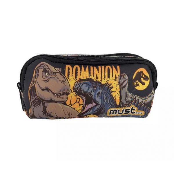 MUST PENCIL CASE WITH 2 ZIPPERS 21X6X9 cm JURASSIC DOMINION