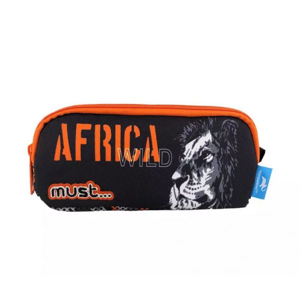 MUST PENCIL CASE WITH 2 ZIPPERS 21X6X9 cm ANIMAL PLANET AFRICA WILD LION
