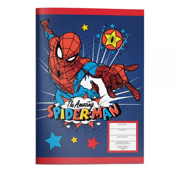 NOTEBOOK PIN 17X25 40 SHEETS SPIDERMAN  - 2 DESIGNS