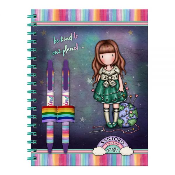 GORJUSS SANTORO NOTEBOOK WITH STATIONERY BE KIND TO OUR PLANET