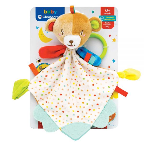 BABY CLEMENTONI FOR YOU NEWBORN BABY RATTLE LOVELY BEAR COMFORTER FOR 0+ MONTHS