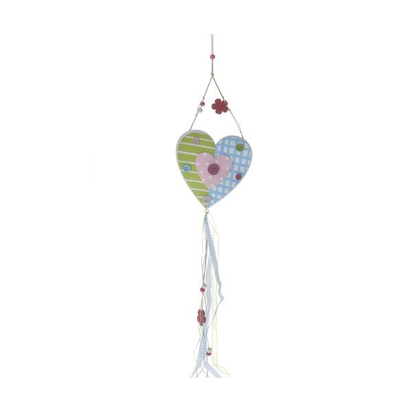 DECORATIVE HANGING HEART WITH RIBBON 15,5x72 cm.