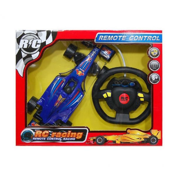 REMOTE CONTROL FORMULA WITH STEERING WHEEL 27MHz - BLUE