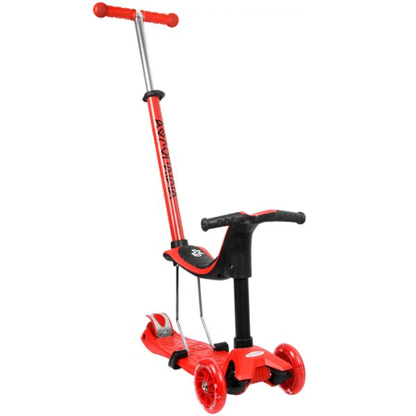 KIDS 3-WHEELS SCOOTER 3 IN 1 RED
