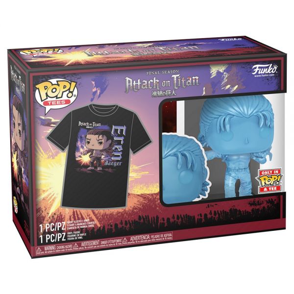 FUNKO POP & TEE! ADULT ATTACK ON TITAN FINAL SEASON VINYL FIGURE EREN JAEGER (WITH MARKS) AND T-SHIRT (LARGE)