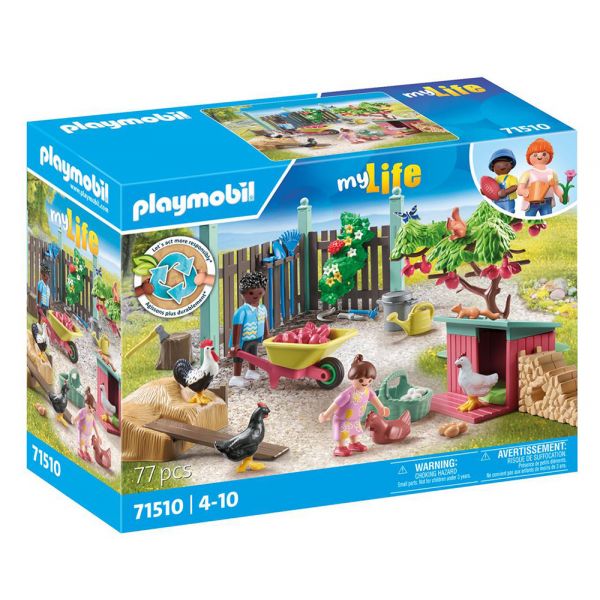 PLAYMOBIL CITY LIFE LITTLE CHICKEN FARM IN THE TINY HOUSE GARDEN