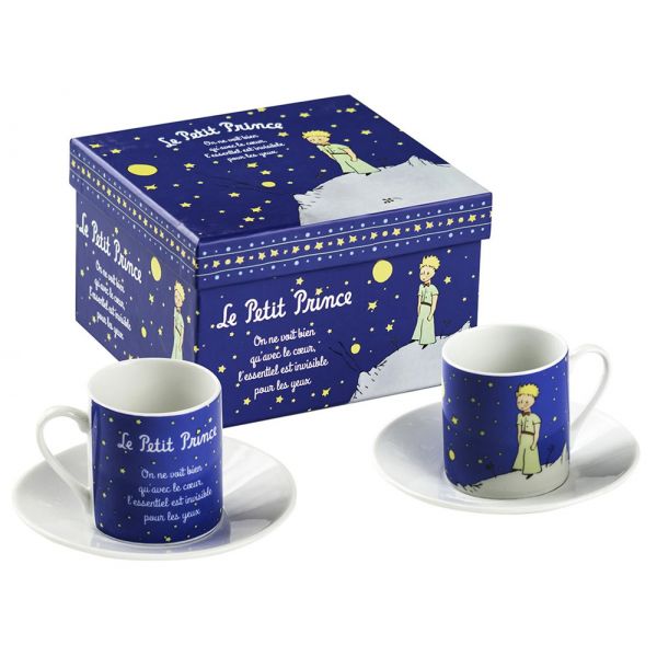 SET OF 2 CERAMIC CUPS LITTLE PRINCE STARRY NIGHT