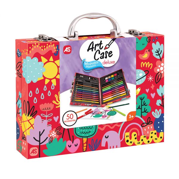 AS WOODEN ART CASE DELUXE MY WORLD WITH 50 ACCESSORIES FOR AGES 3+