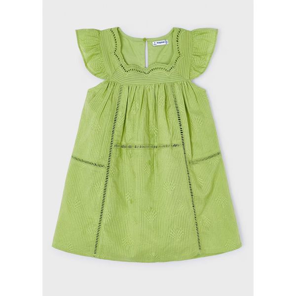 MAYORAL DRESS EMBROIDERED GREEN