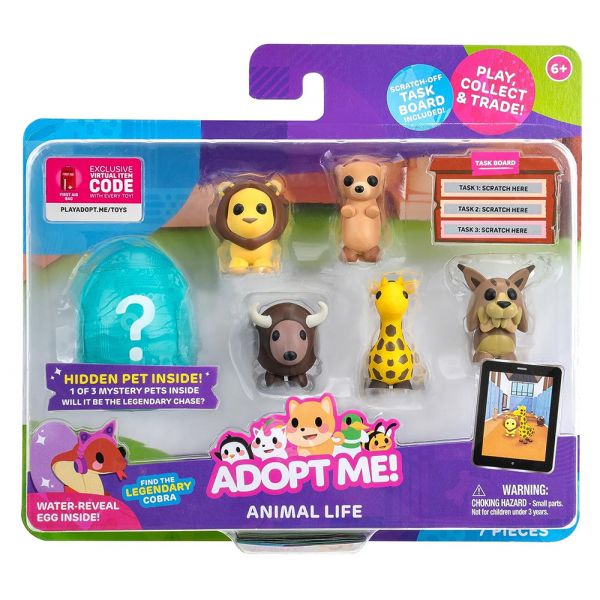 ADOPT ME FIGURES 6 pcs WILD ANIMALS AND EGG WITH SURPPRISE FIGURE