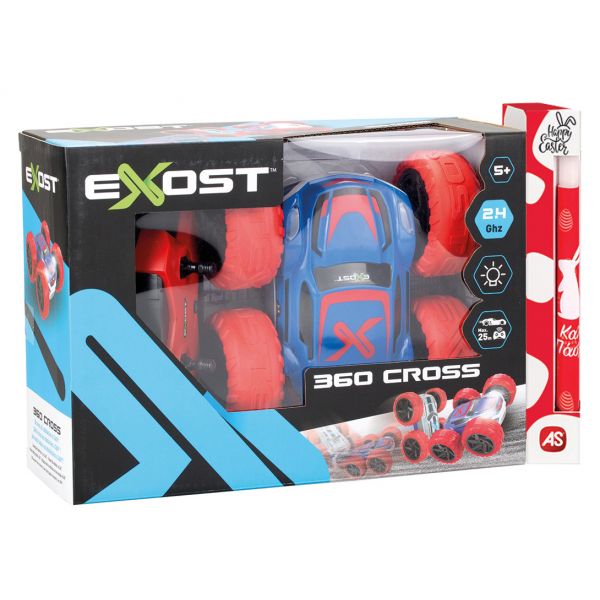 TOY CANDLE EXOST REMOTE CONTROL CAR R/C 1:18 360 CROSS LED RED