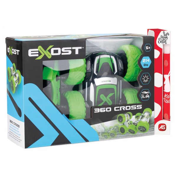 TOY CANDLE EXOST REMOTE CONTROL CAR R/C 1:18 360 CROSS LED GREEN