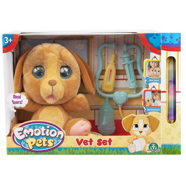 TOY CANDLE EMOTION PETS BROWN DOG WITH VETERINARY SET
