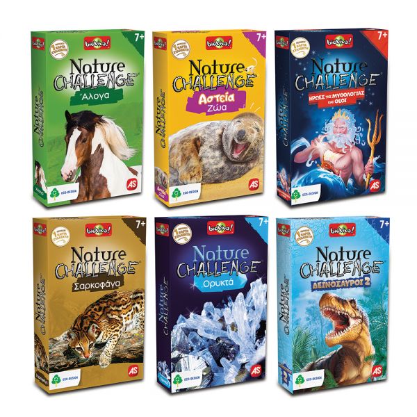 AS GAMES CARD GAME NATURE CHALLENGE BEST 2 FOR AGES 7 AND 2-6 PLAYERS - 6 DESIGNS