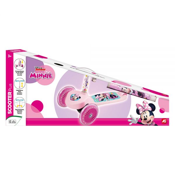 TOY CANDLE AS KIDS 3-WHEEL SCOOTER PLUS DISNEY MINNIE FOR AGES 3+