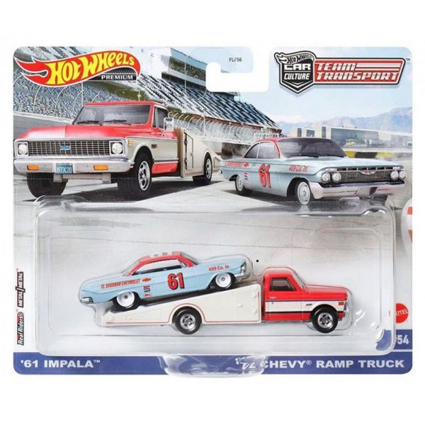 HOT WHEELS TRUCK WITH CAR - \'61 IMPALA & \'72 CHEVY RAMP TRUCK